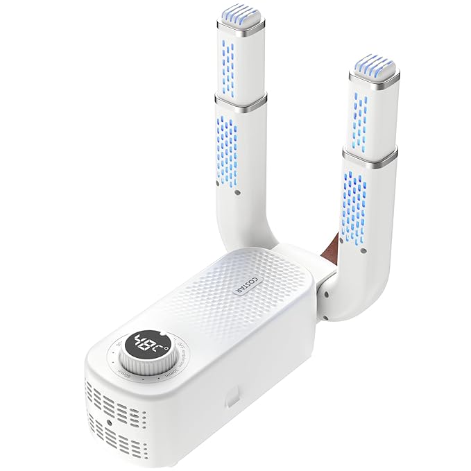 Electric Shoe Dryer and Warmer with PTC Heating, 48°C Fast Drying, 360° Warm Air, Foldable & Hanging Design