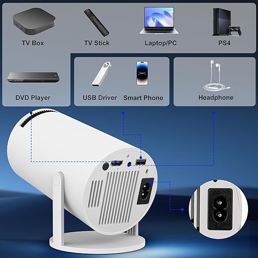 Freestyle projector , Android12, WiFi6, BT5.0, FULL HD, 180 Degre Rotation projector