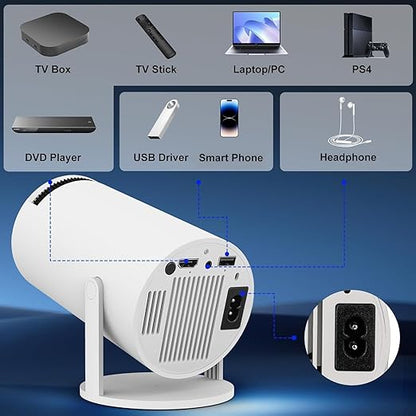 Freestyle projector , Android12, WiFi6, BT5.0, FULL HD, 180 Degre Rotation projector