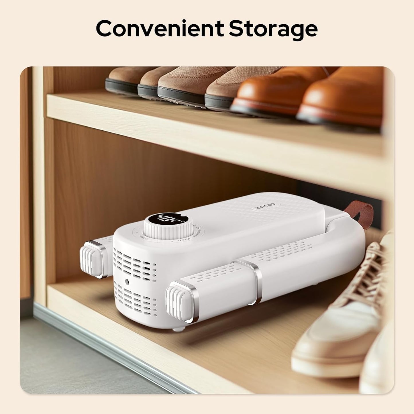 Electric Shoe Dryer and Warmer with PTC Heating, 48°C Fast Drying, 360° Warm Air, Foldable & Hanging Design